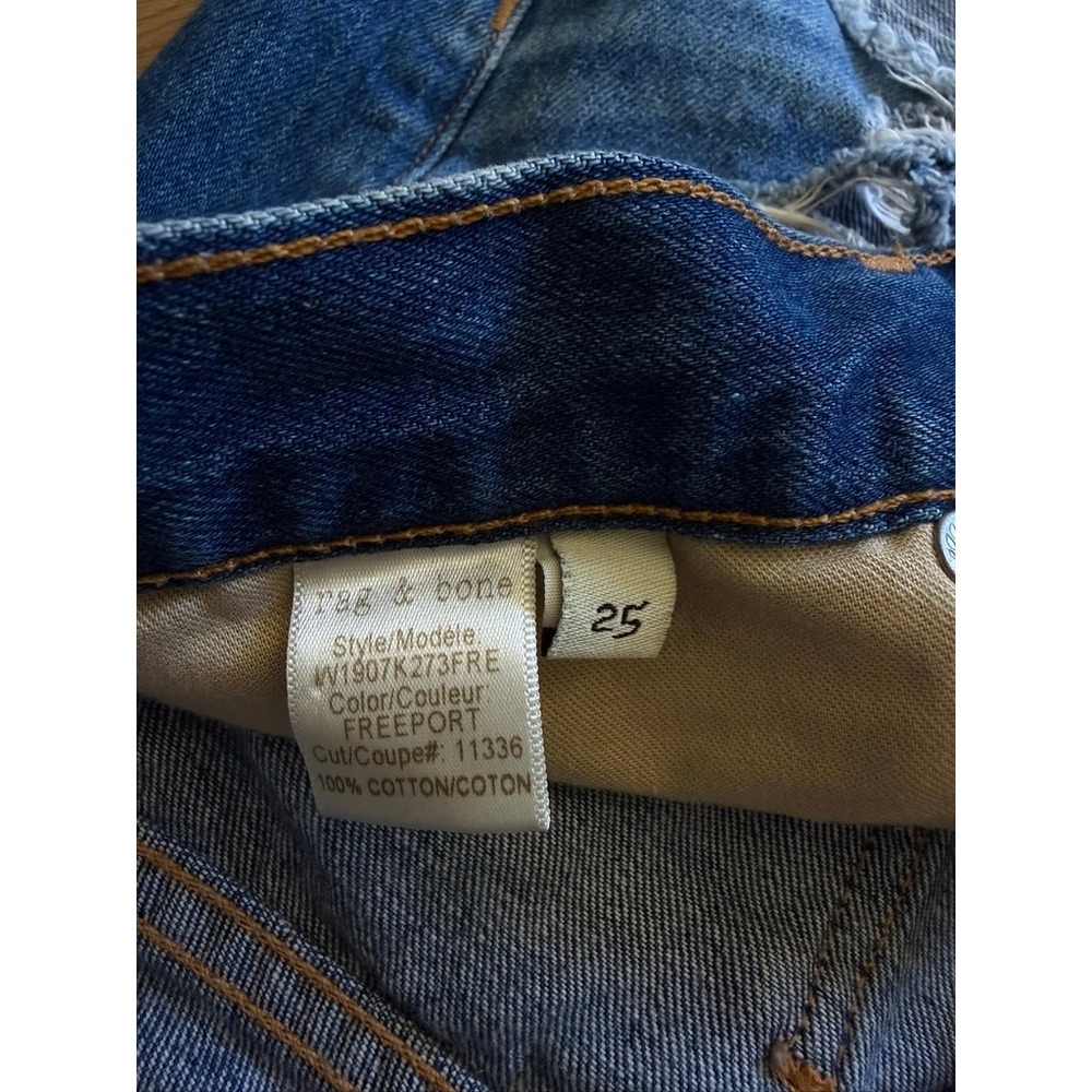 Rag & Bone JEAN Freeport Distressed Denim Shorts Blue W1907K273FRE Size 25 - Picture 5 of 7